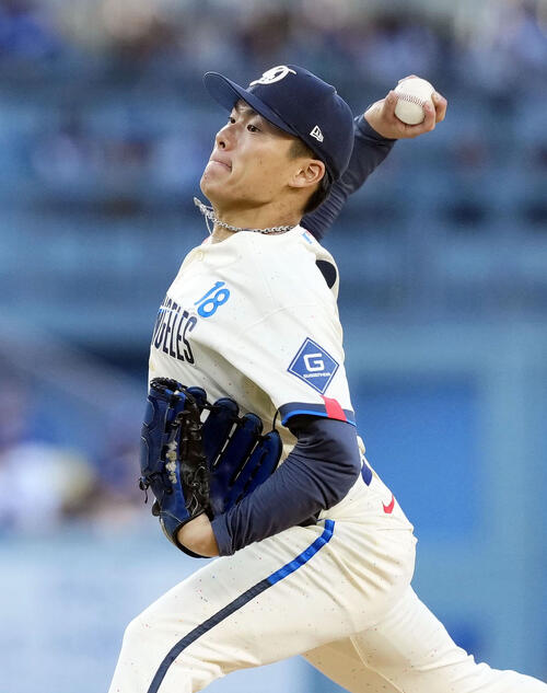 オリオールズ戦に先発したドジャース山本(共同)