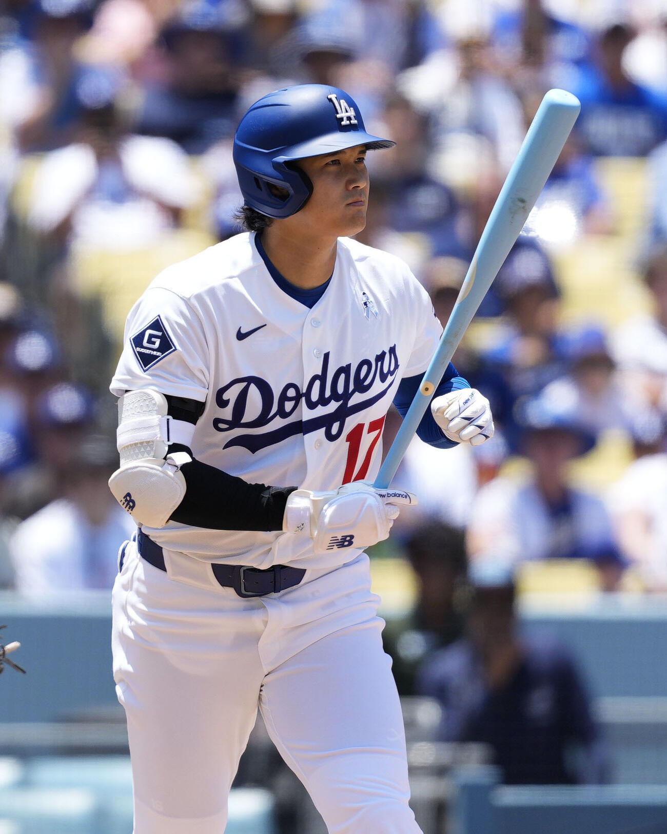 オリオールズ戦の1回、四球を選んだドジャース大谷ロサンゼルス（共同）