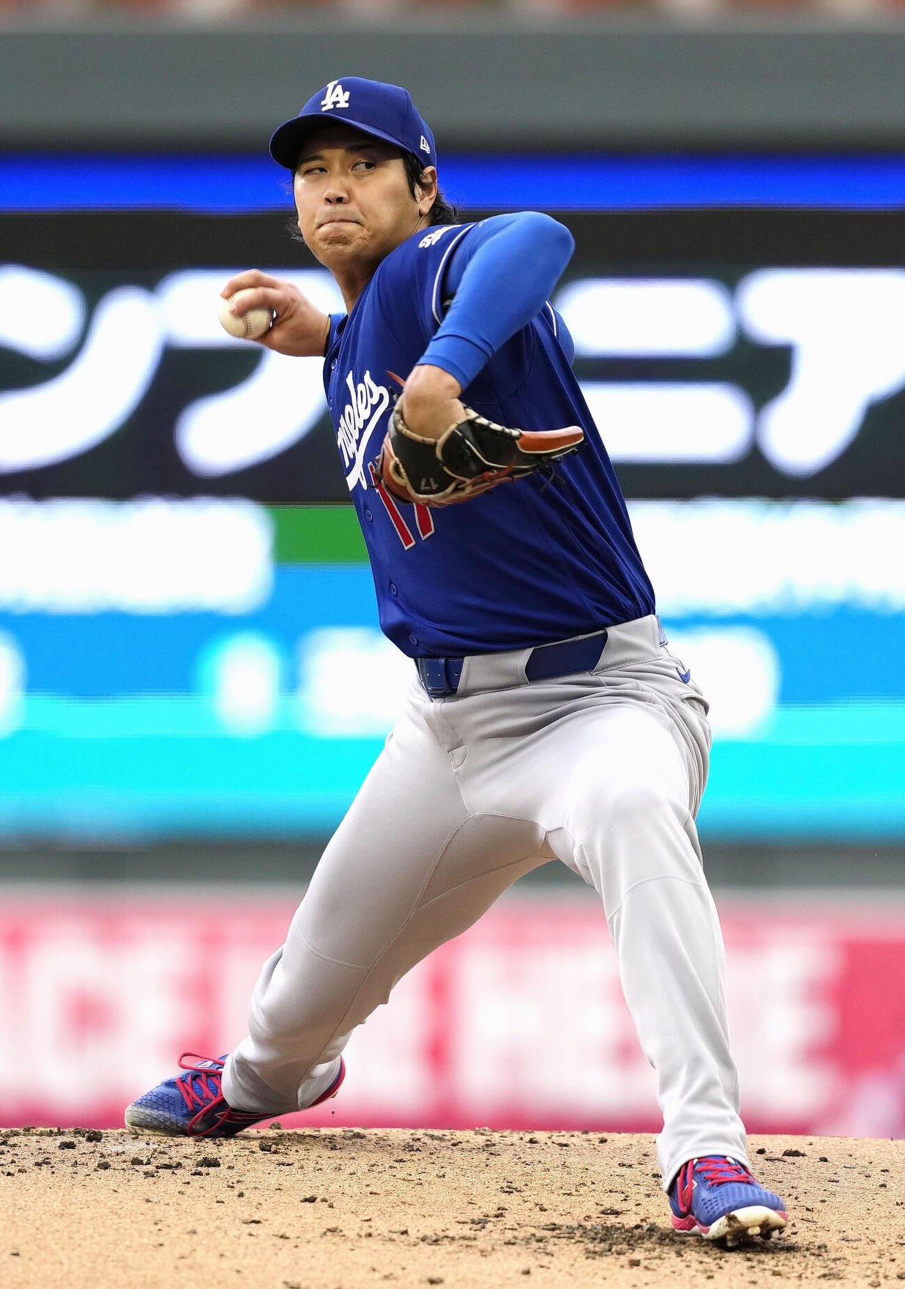 ツインズ戦に先発登板したドジャース・大谷＝ミネアポリス（共同）