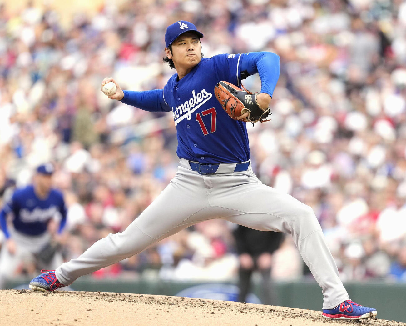 ツインズ戦に先発登板したドジャース・大谷＝ミネアポリス（共同）