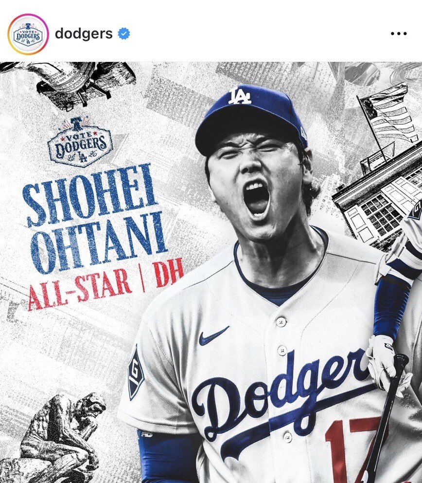 ドジャースの公式インスタグラムから