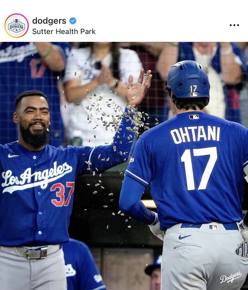 ドジャースの公式インスタグラムから