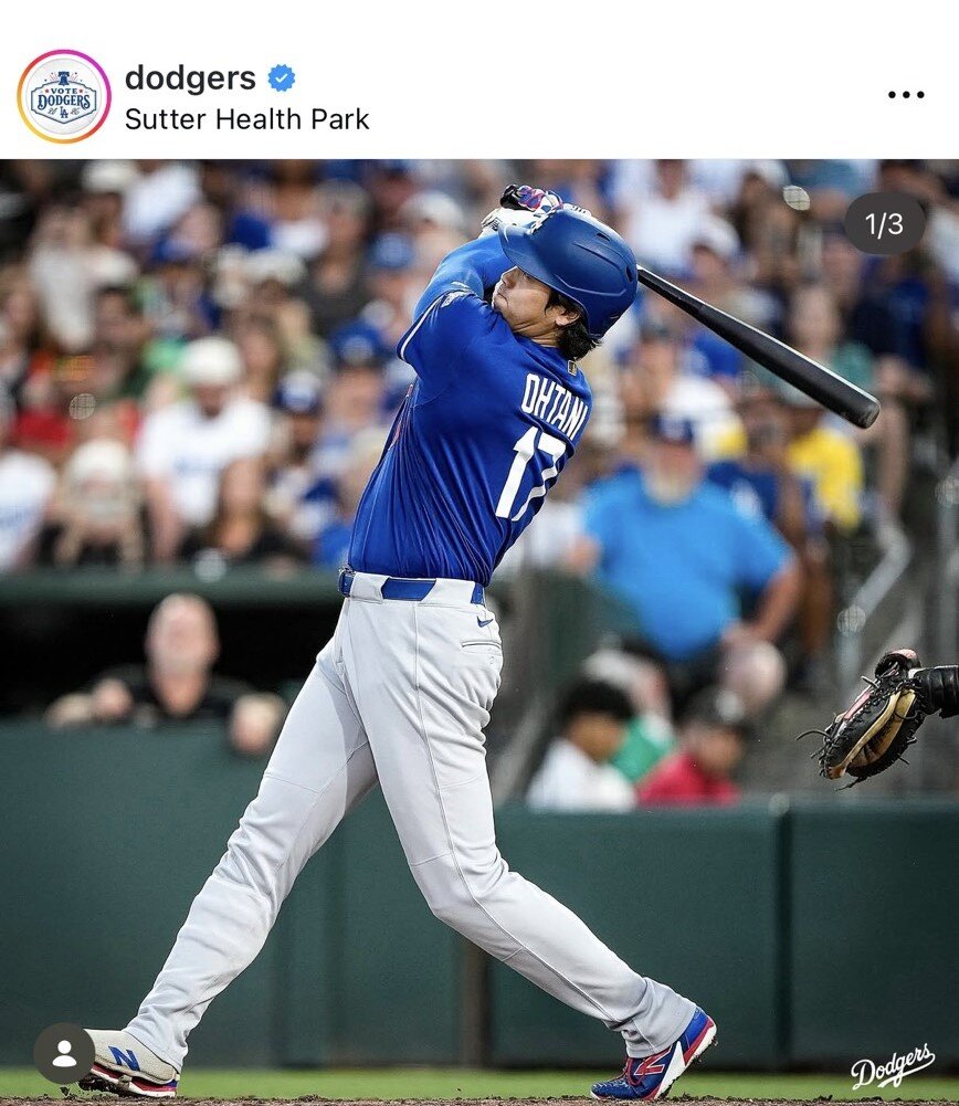 ドジャースの公式インスタグラムから