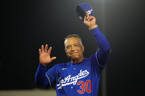 監督として通算1000勝を達成したドジャースのデーブ・ロバーツ監督(ロイター)