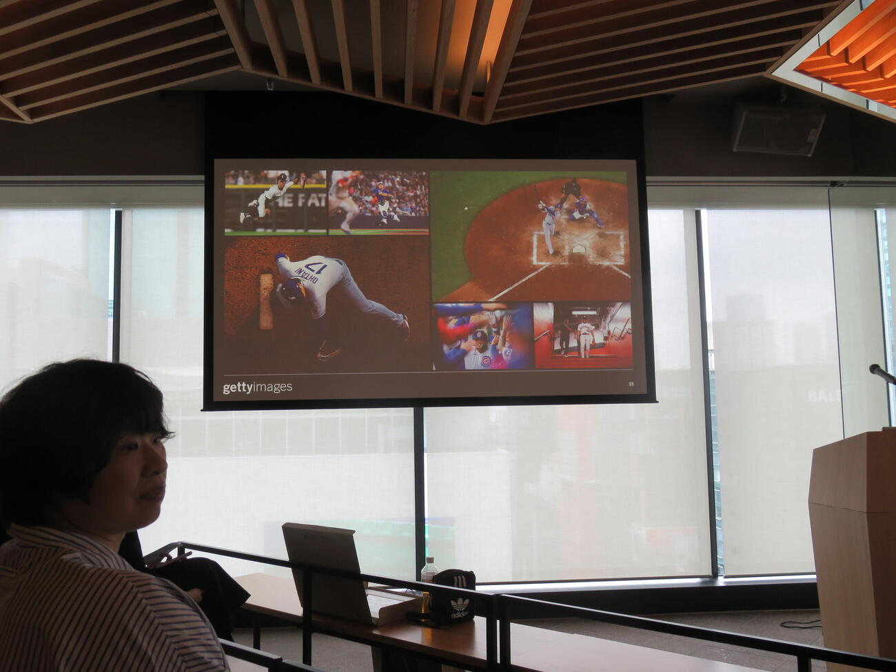 Getty Imagesのセミナーでは大谷翔平投手の珍しいアングルの写真が紹介された