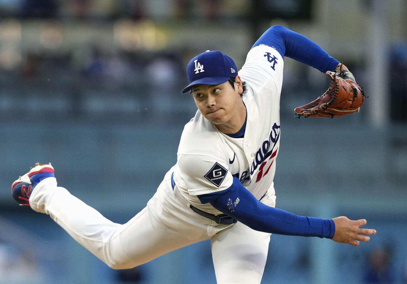 パドレス戦に先発登板したドジャース・大谷＝ロサンゼルス（共同）