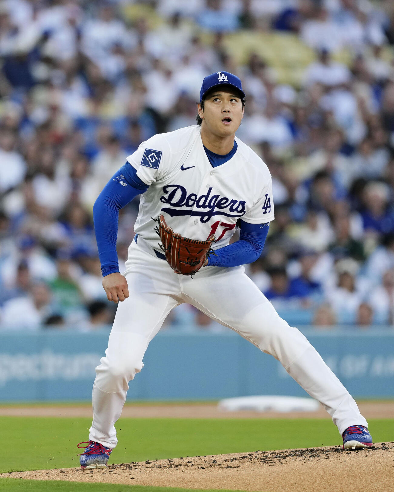 パドレス戦の1回、シーツに適時打を浴びたドジャース・大谷＝ロサンゼルス（共同）