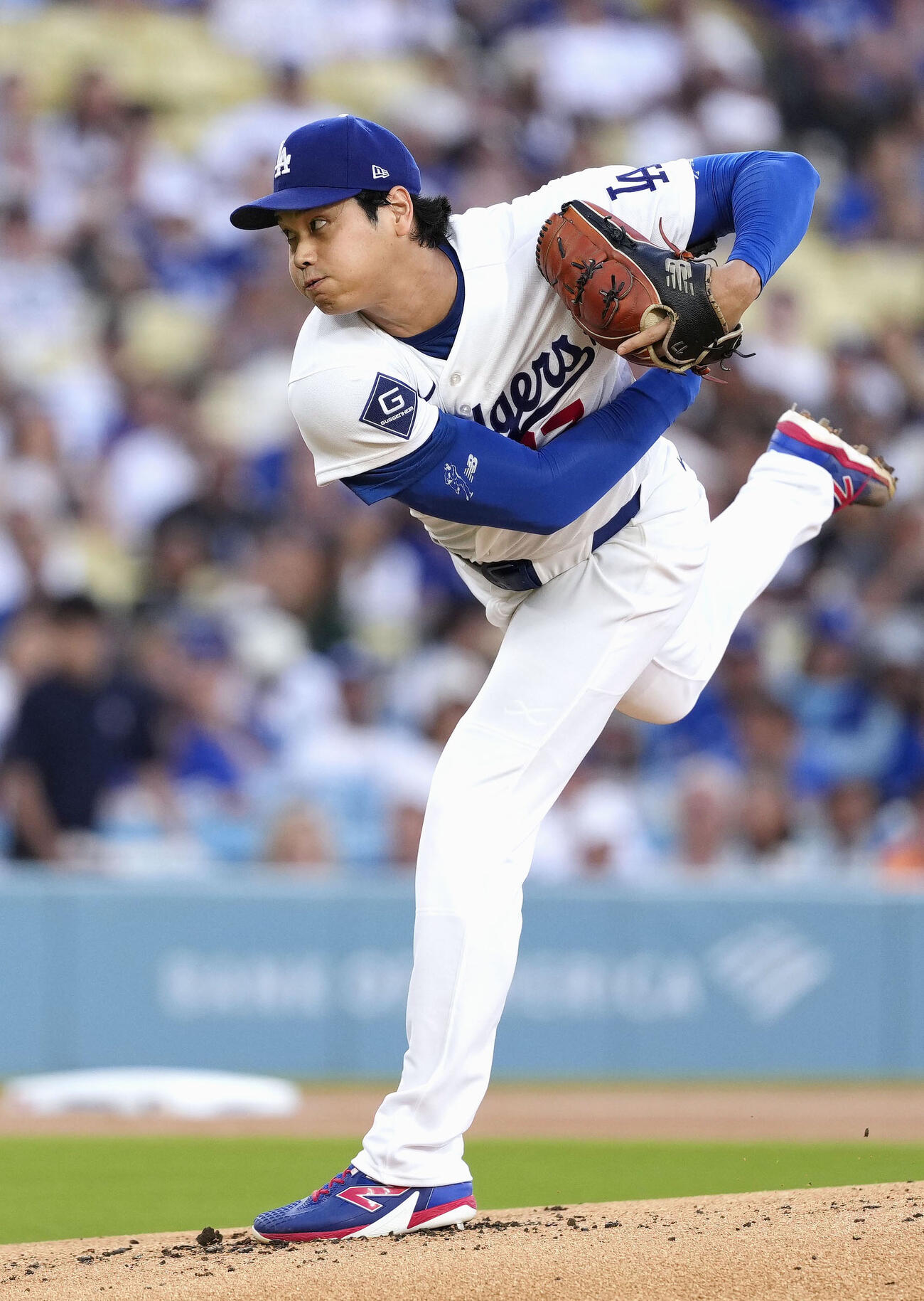 パドレス戦に先発登板したドジャース・大谷＝ロサンゼルス（共同）