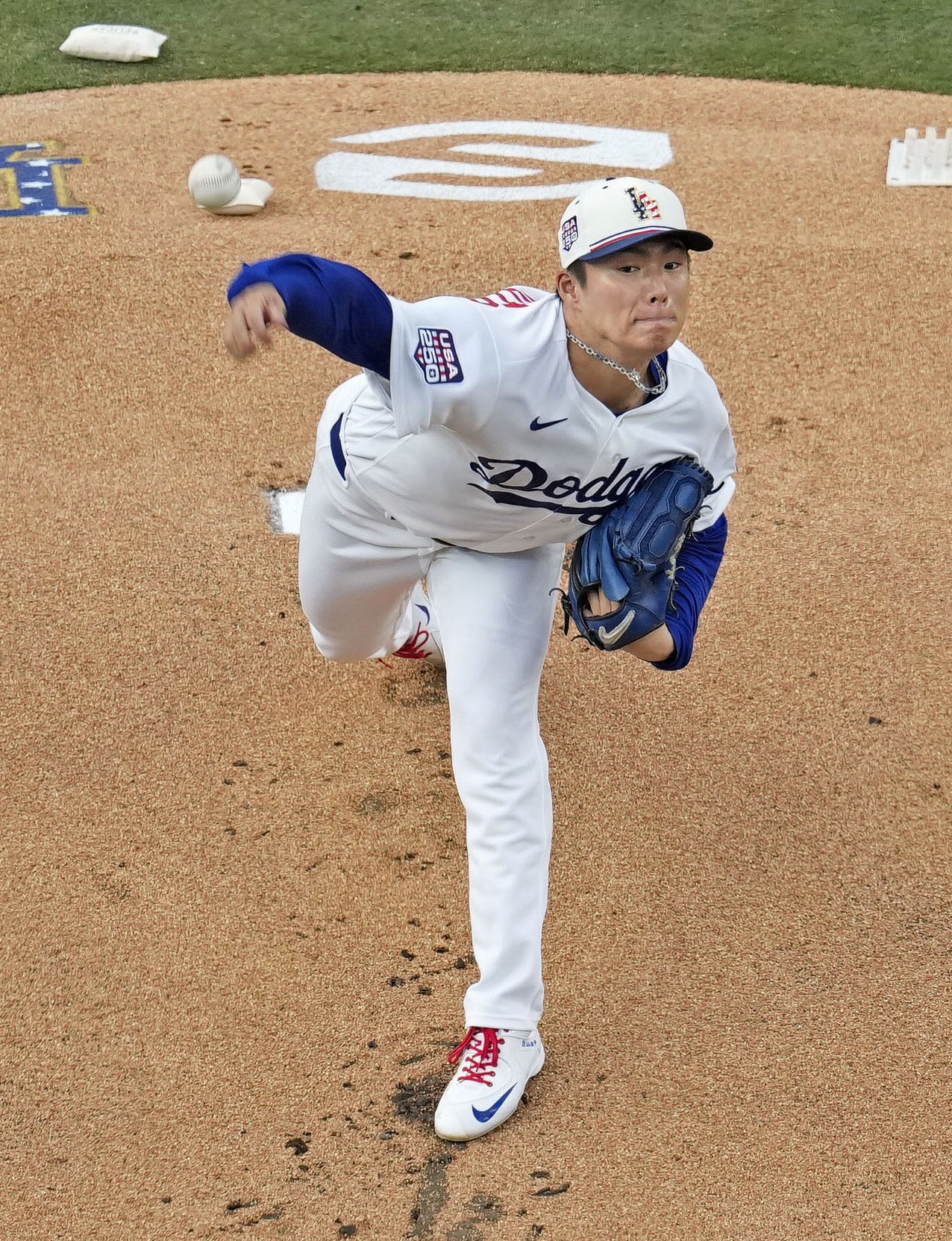 パドレス戦に先発したドジャース山本（共同）