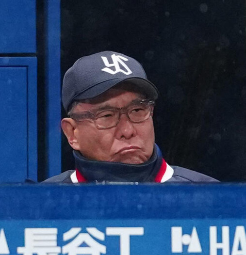 ベンチで険しい表情のヤクルト池山監督（2026年3月撮影）