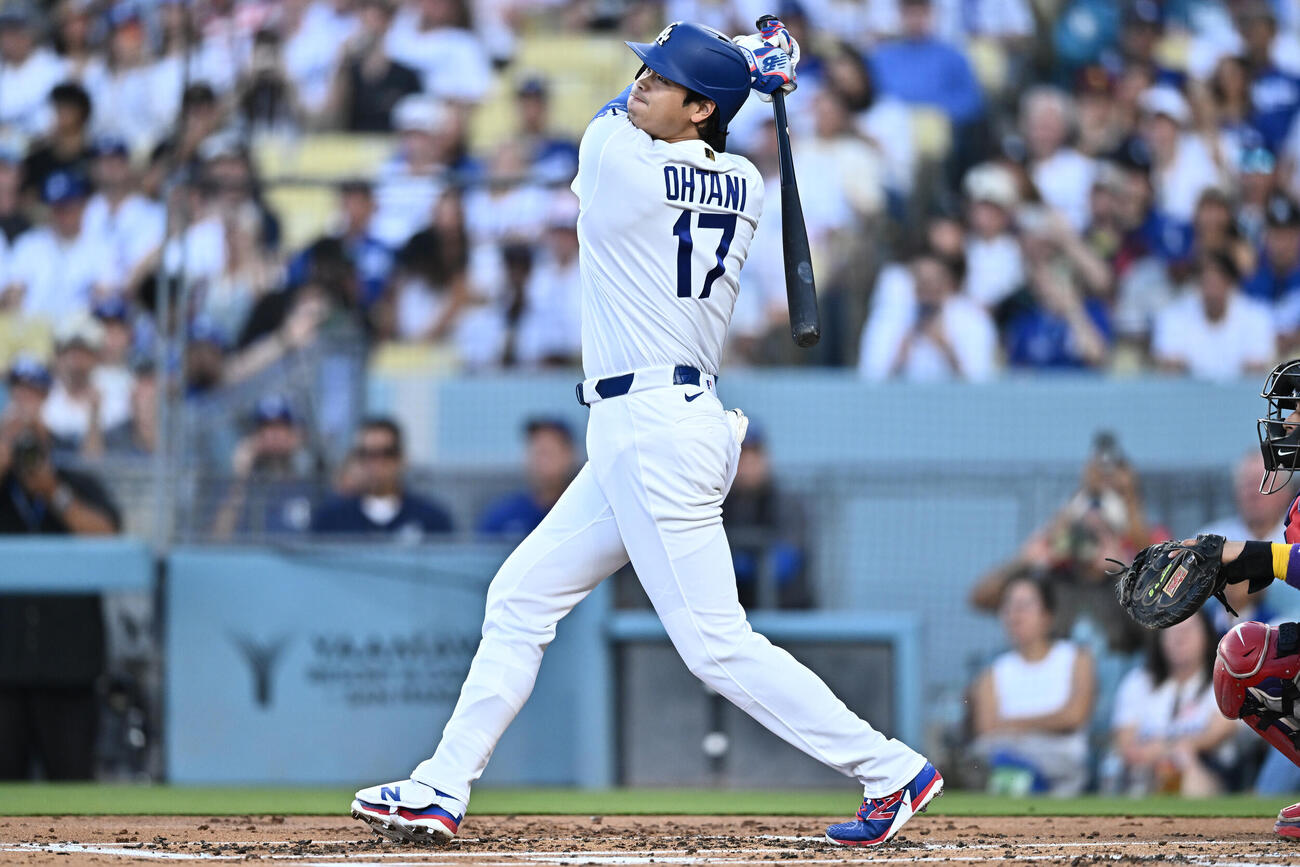 10日ダイヤモンドバックス戦で21号を放ったドジャース大谷翔平（AP)