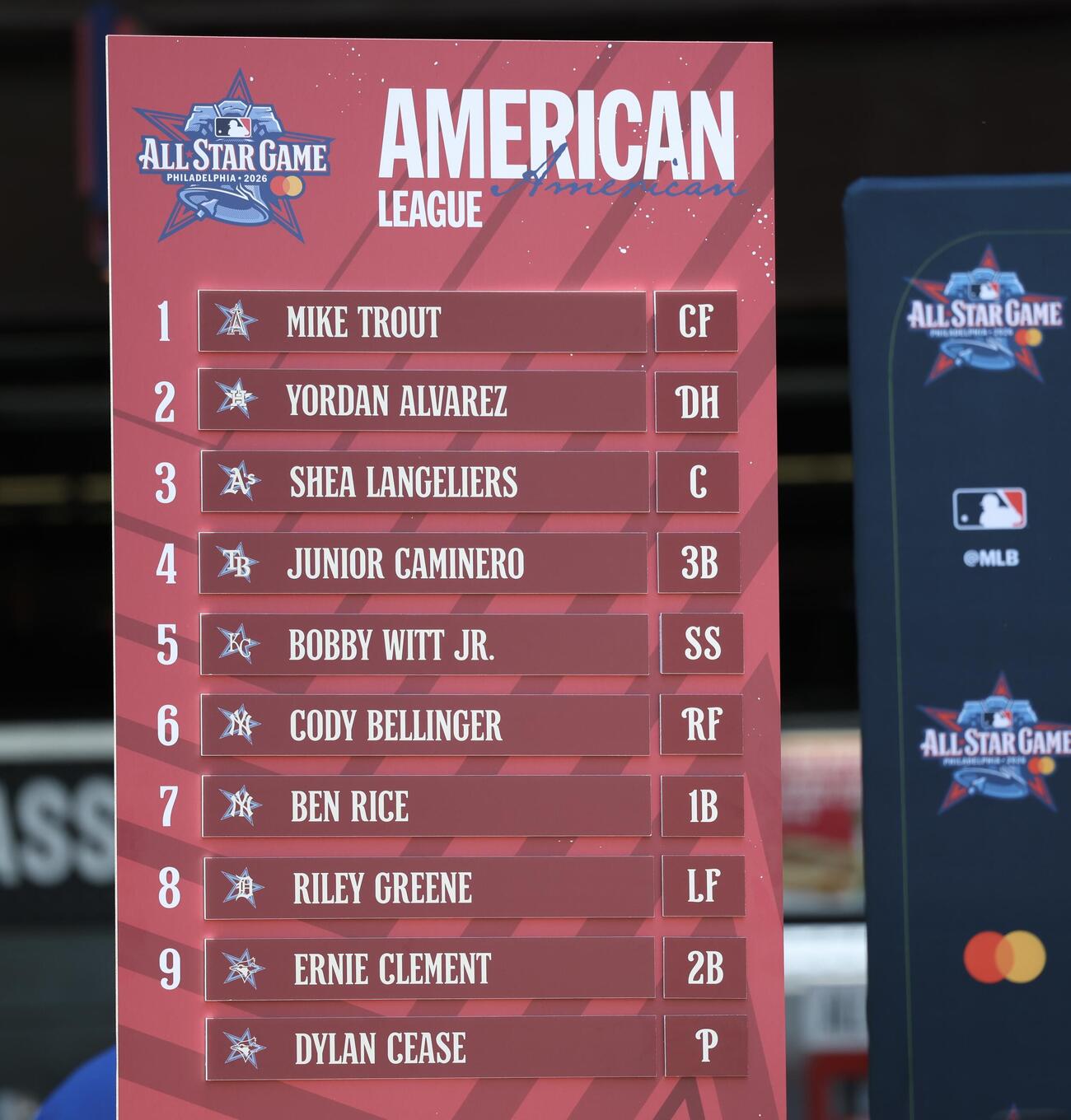 MLBオールスターゲーム2026ア・リーグスタメン（撮影・河田真司）
