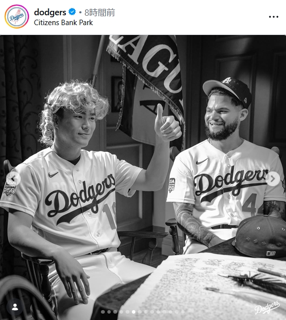 ドジャースのインスタグラムから
