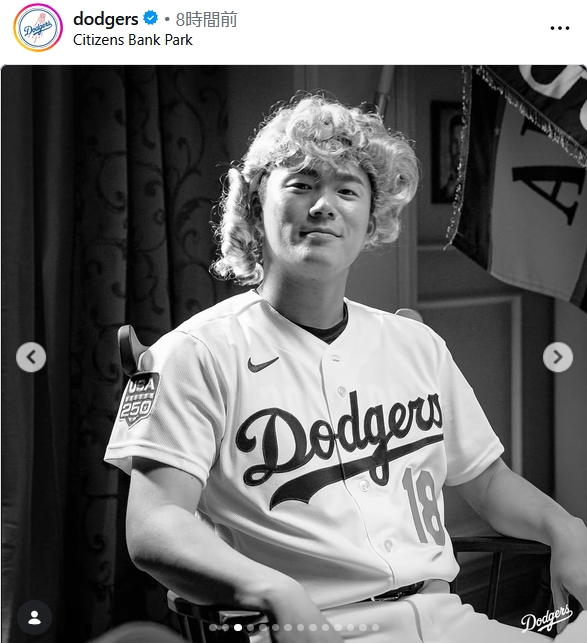 ドジャースのインスタグラムから