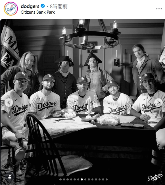 ドジャースのインスタグラムから