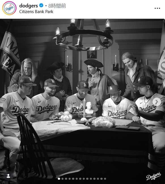 ドジャースのインスタグラムから