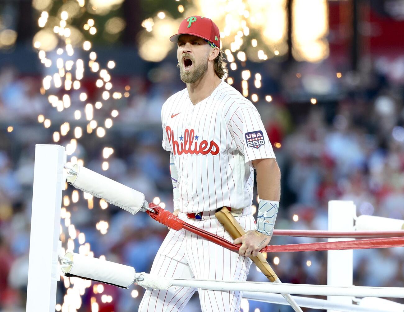 MLBホームランダービーでリングに入場するフィリーズ・ブライス・ハーパー（撮影・河田真司）