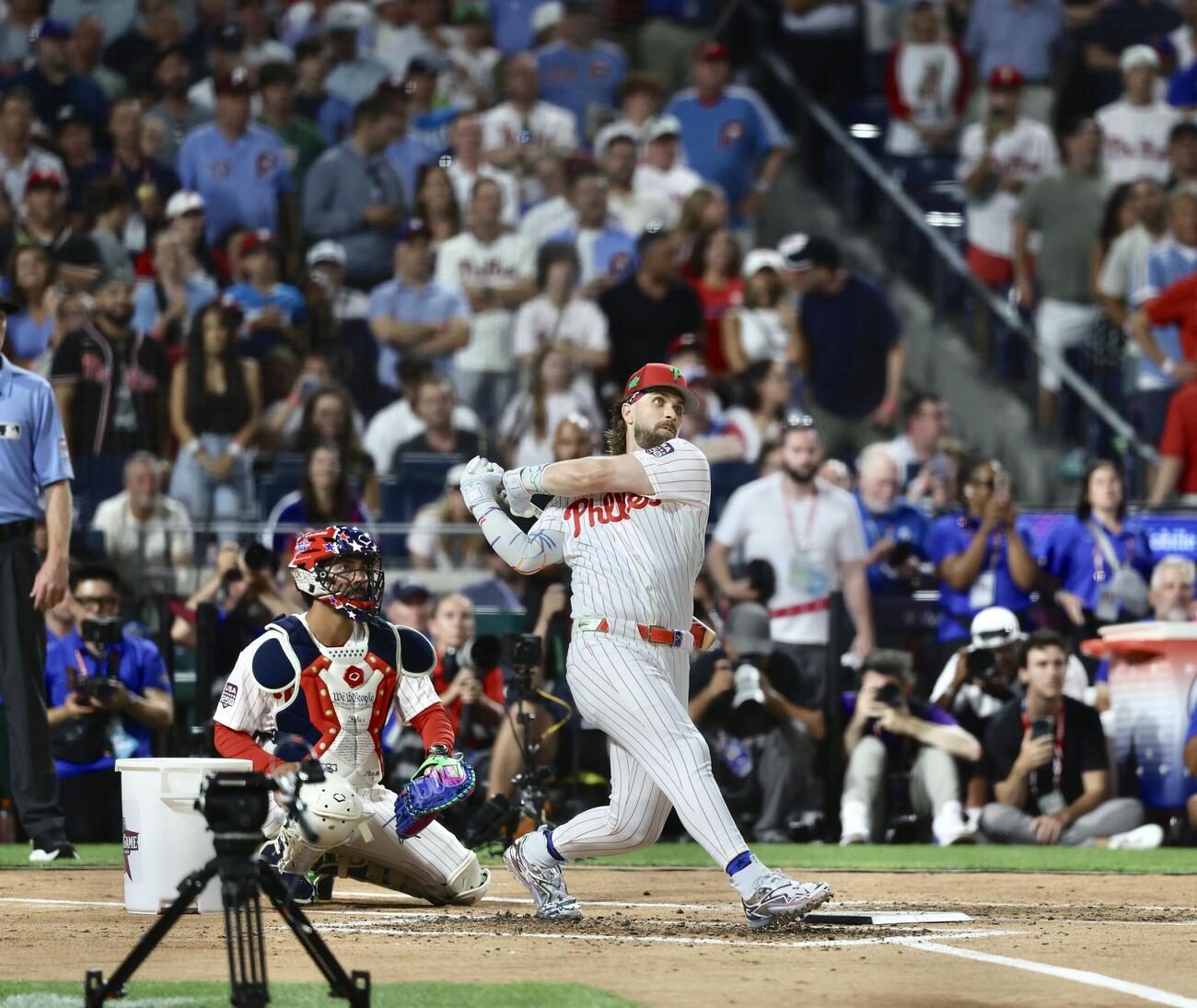MLBホームランダービーで球場を沸かすフィリーズ・ブライス・ハーパー（撮影・河田真司）