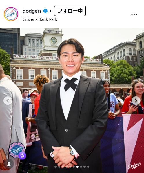ドジャースのインスタグラムから