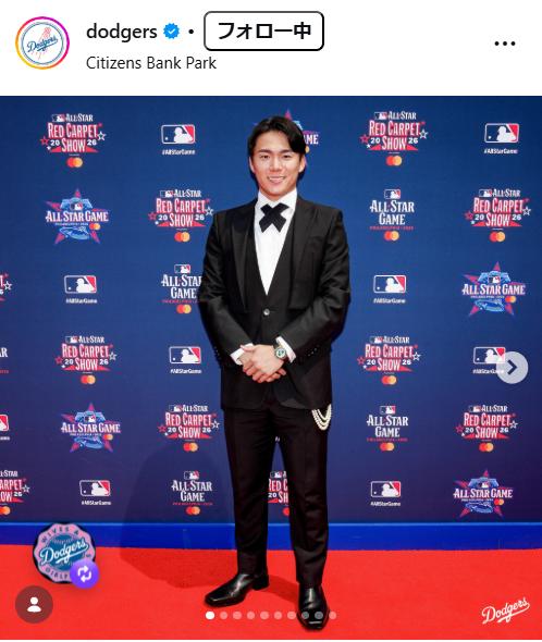 ドジャースのインスタグラムから
