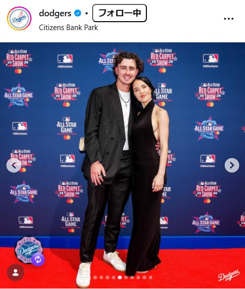 ドジャースのインスタグラムから