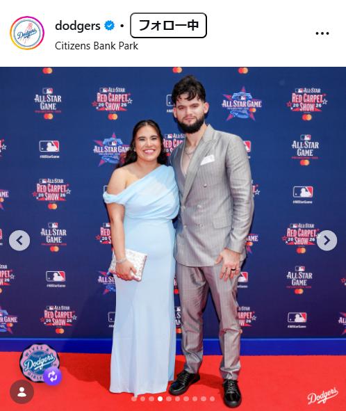 ドジャースのインスタグラムから