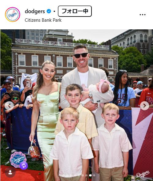 ドジャースのインスタグラムから