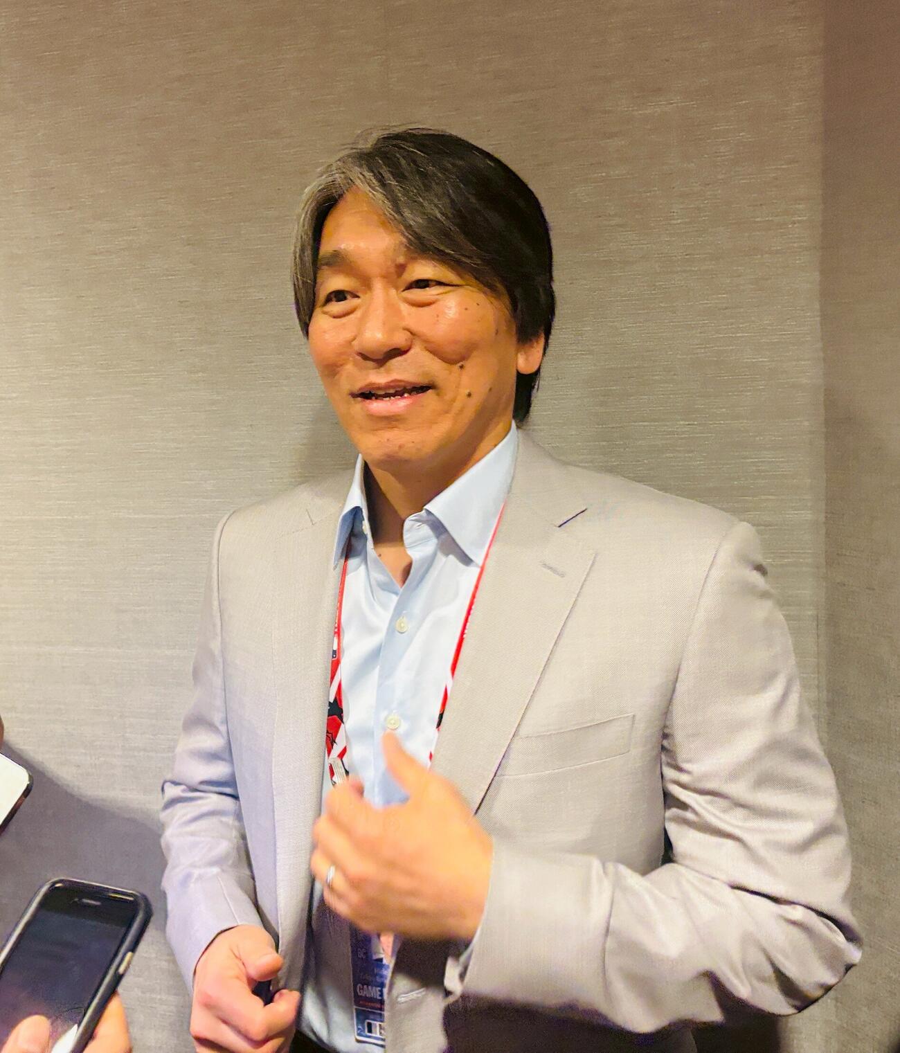 MLBオールスター戦の会場を訪れ、取材に応じた松井秀喜氏