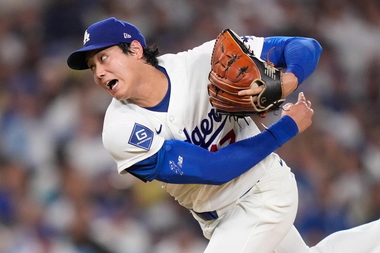 3日パドレス戦で先発した大谷翔平（AP）