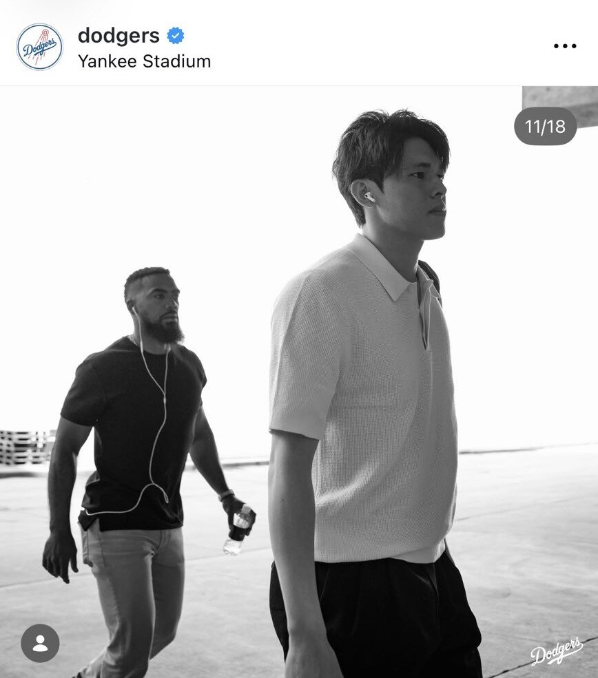 ドジャースの公式インスタグラムから