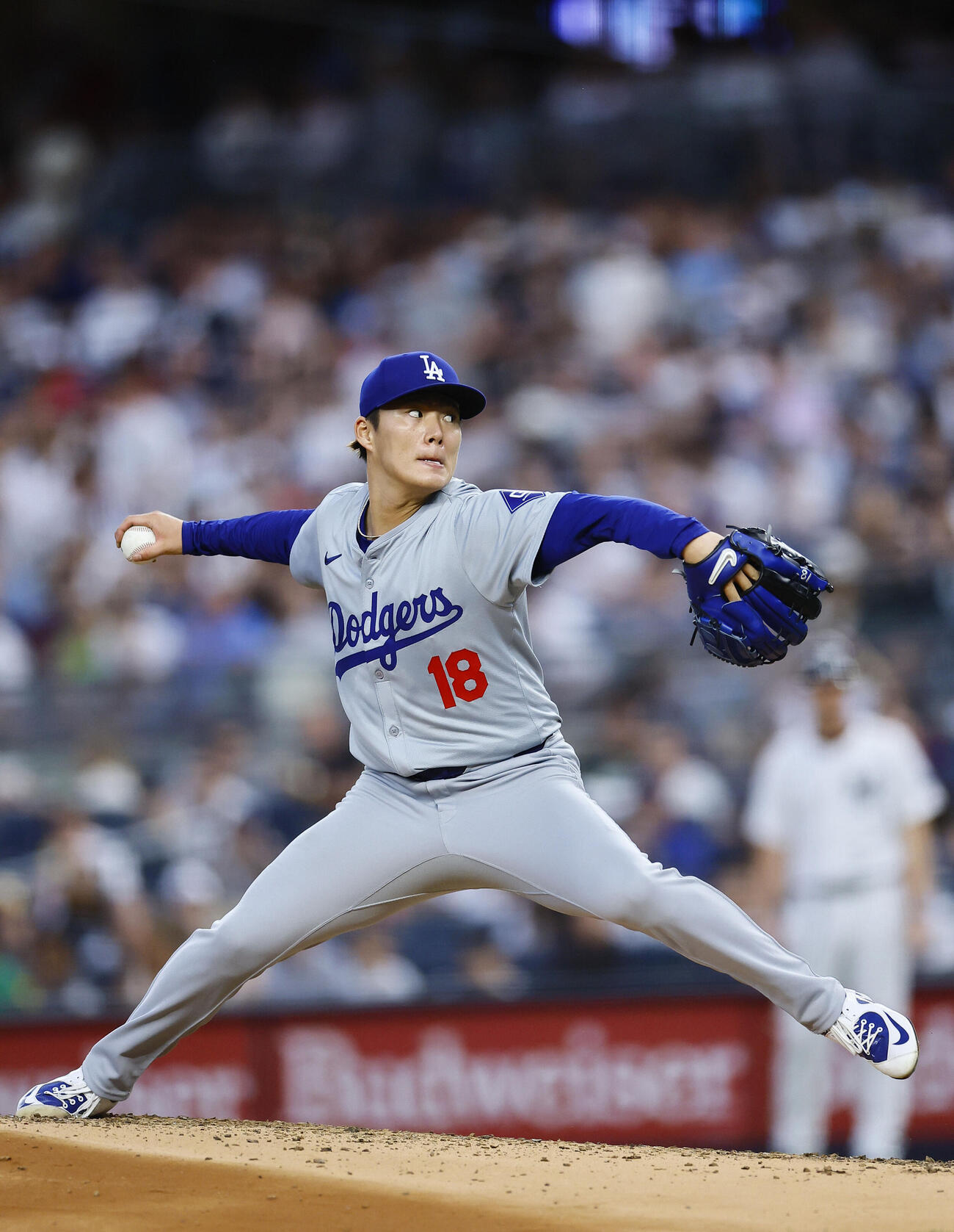 24年6月7日　ヤンキース対ドジャース　7回無失点の好投を見せたドジャース山本