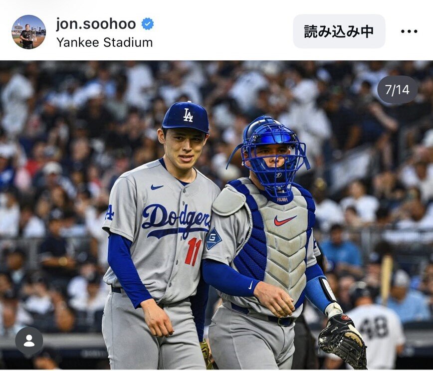 ドジャース専属カメラマン、スーフー氏のインスタグラムから