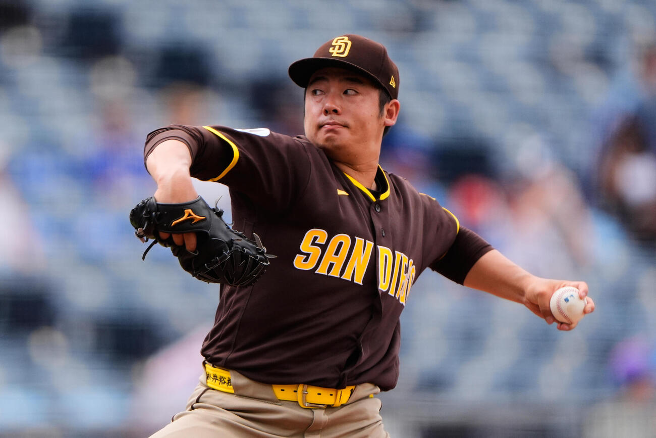 ロイヤルズ戦に登板したパドレス松井（AP）