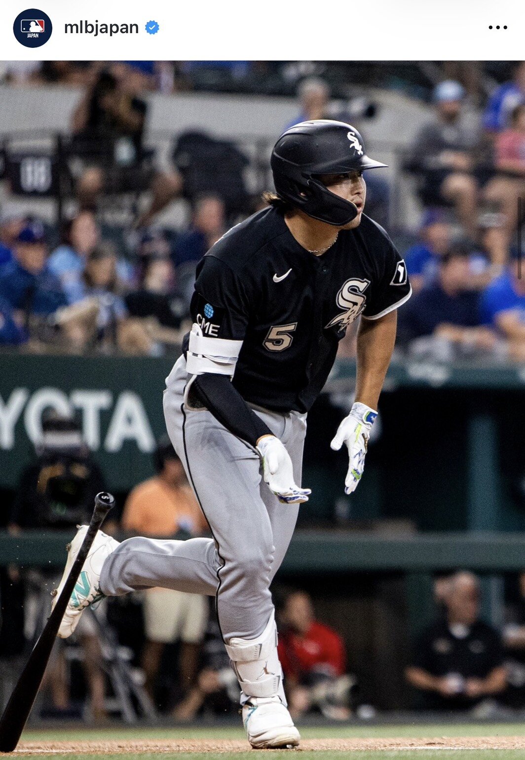 村上宗隆の活躍伝える投稿（MLB日本公式インスタグラムから）