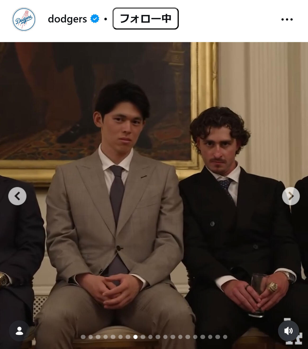 ドジャースのインスタグラムから