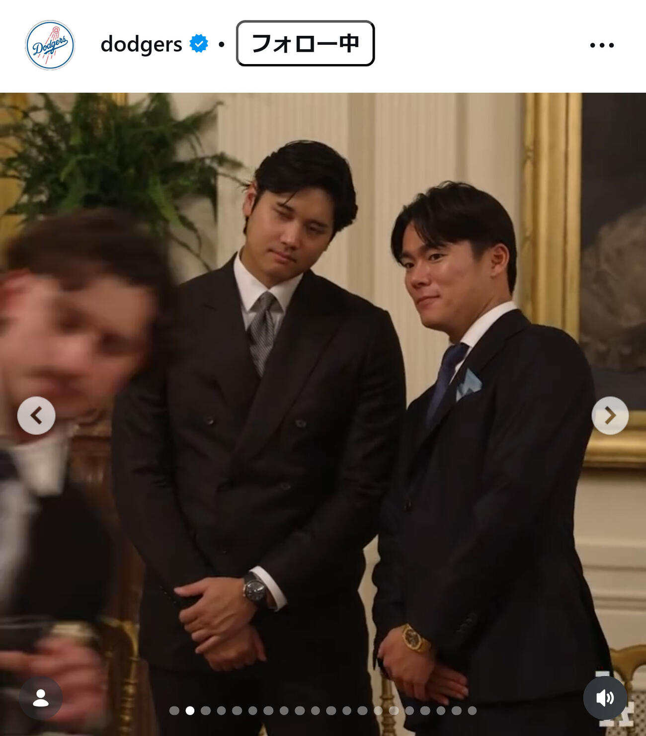 ドジャースのインスタグラムから