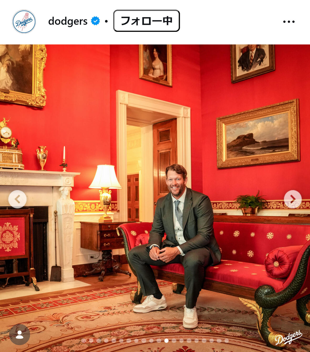 ドジャースのインスタグラムから