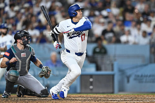 6回、二ゴロに倒れたドジャース大谷(ロイター)