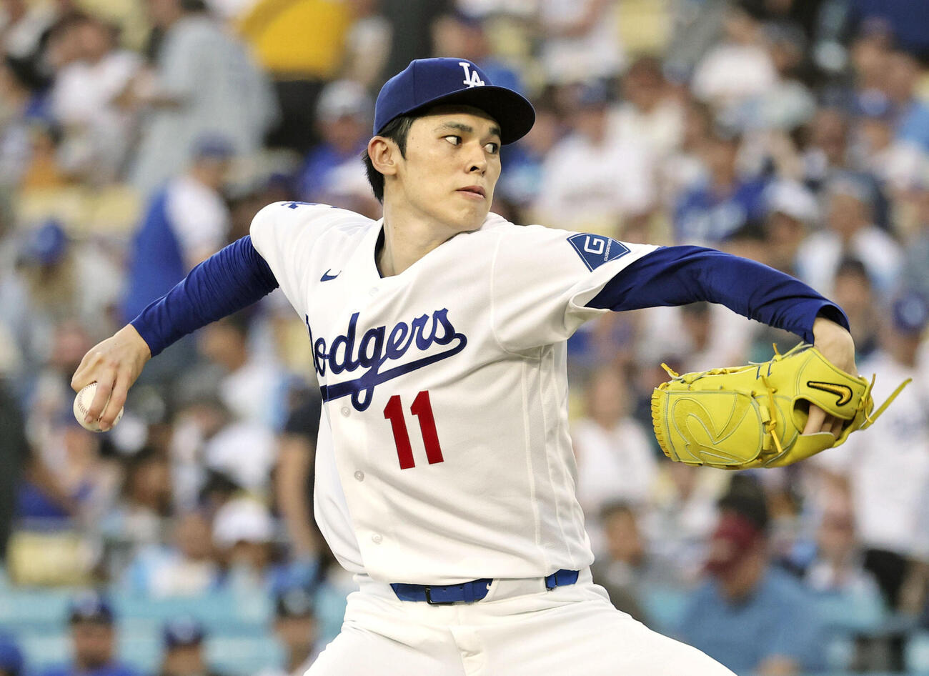 マリナーズ戦に先発したドジャース佐々木朗希（共同）