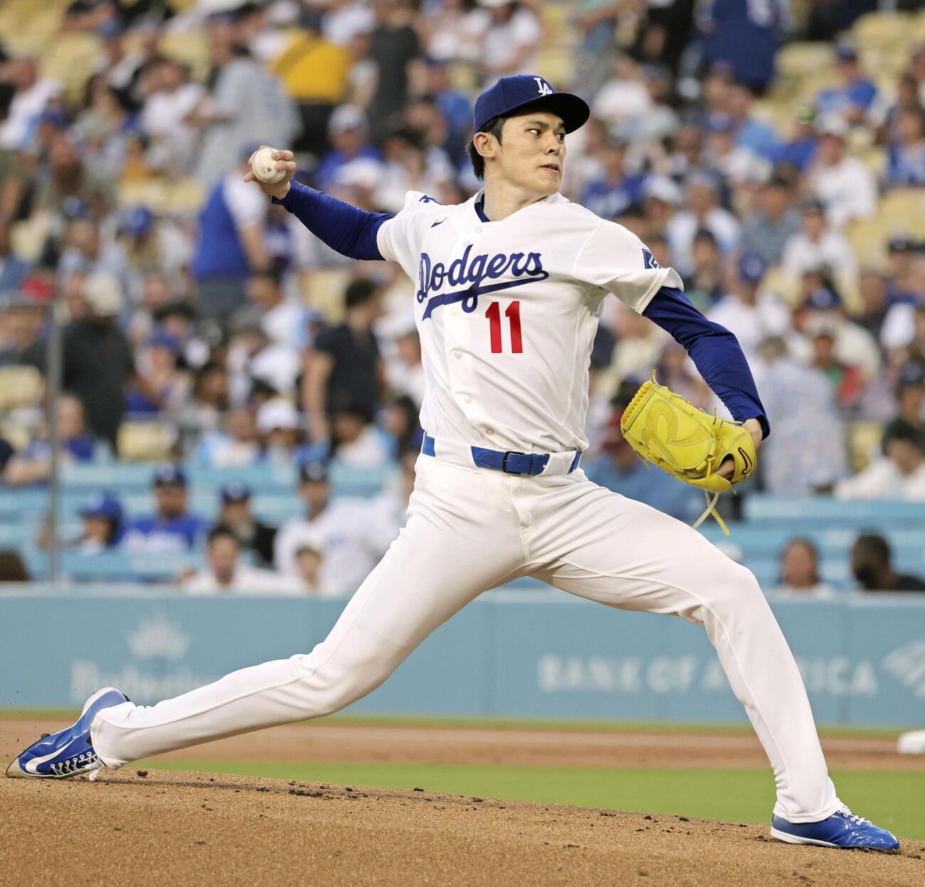 マリナーズ戦に先発したドジャース佐々木朗希（共同）