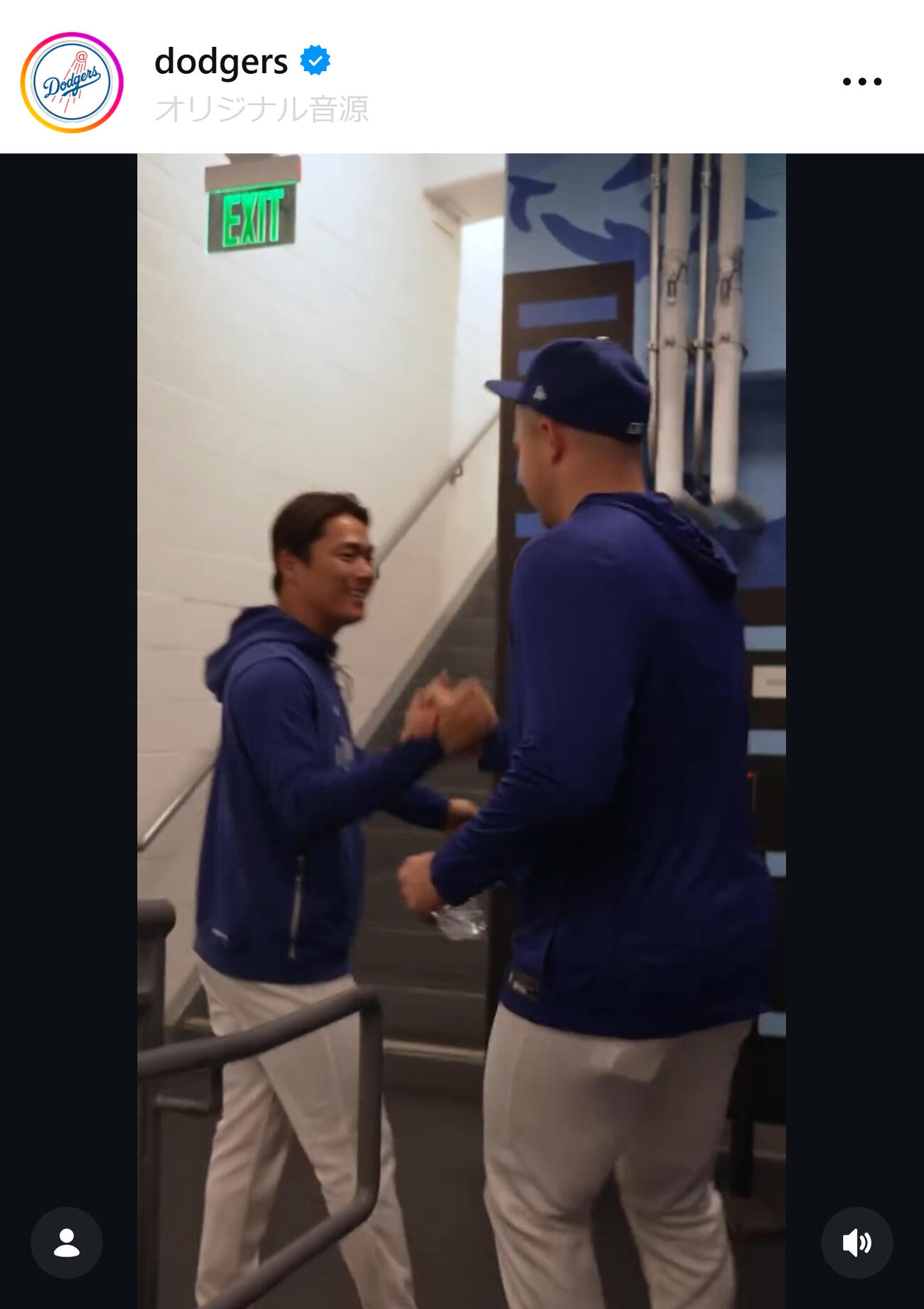 ドジャースの公式インスタグラムから