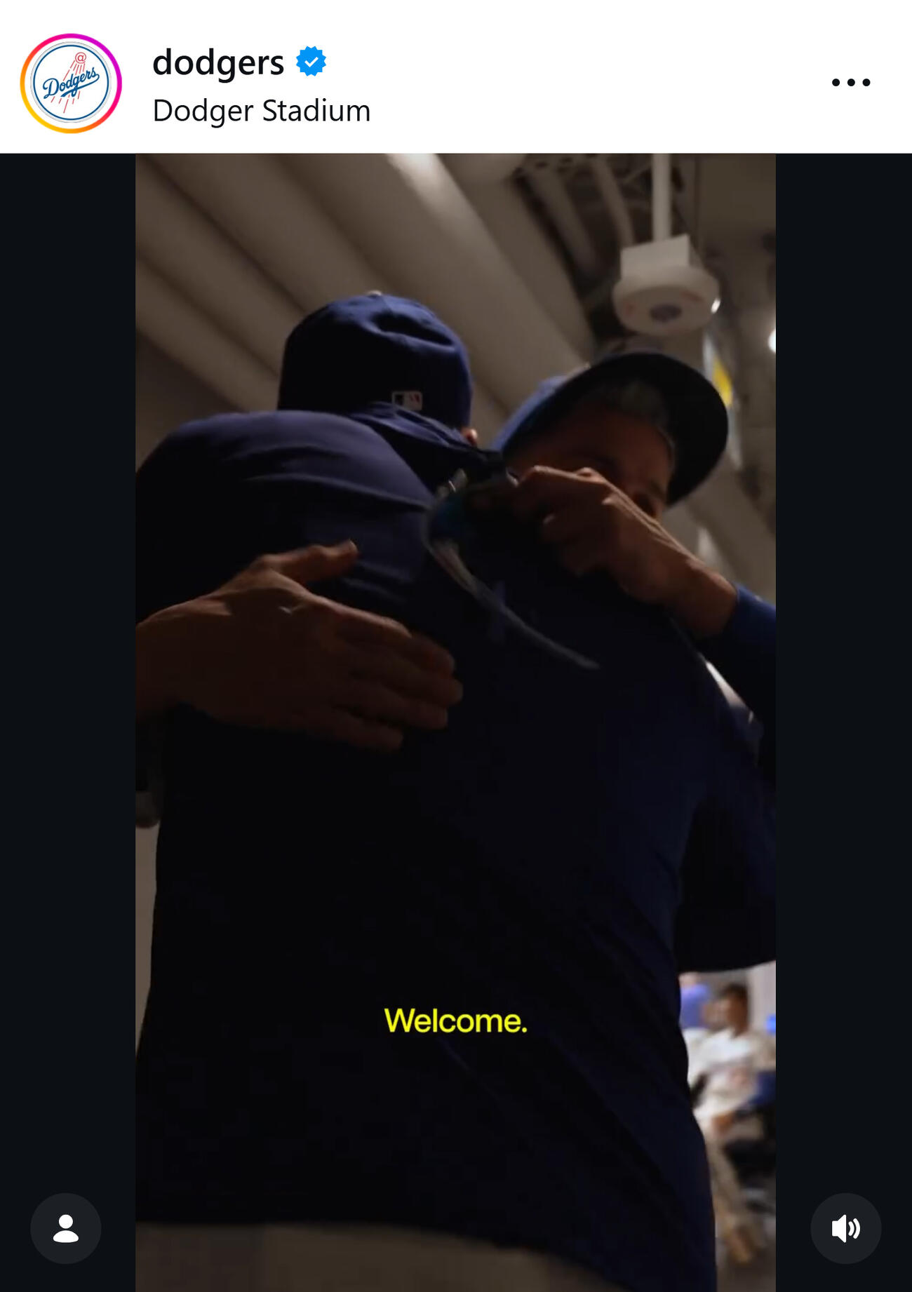 ドジャースの公式インスタグラムから