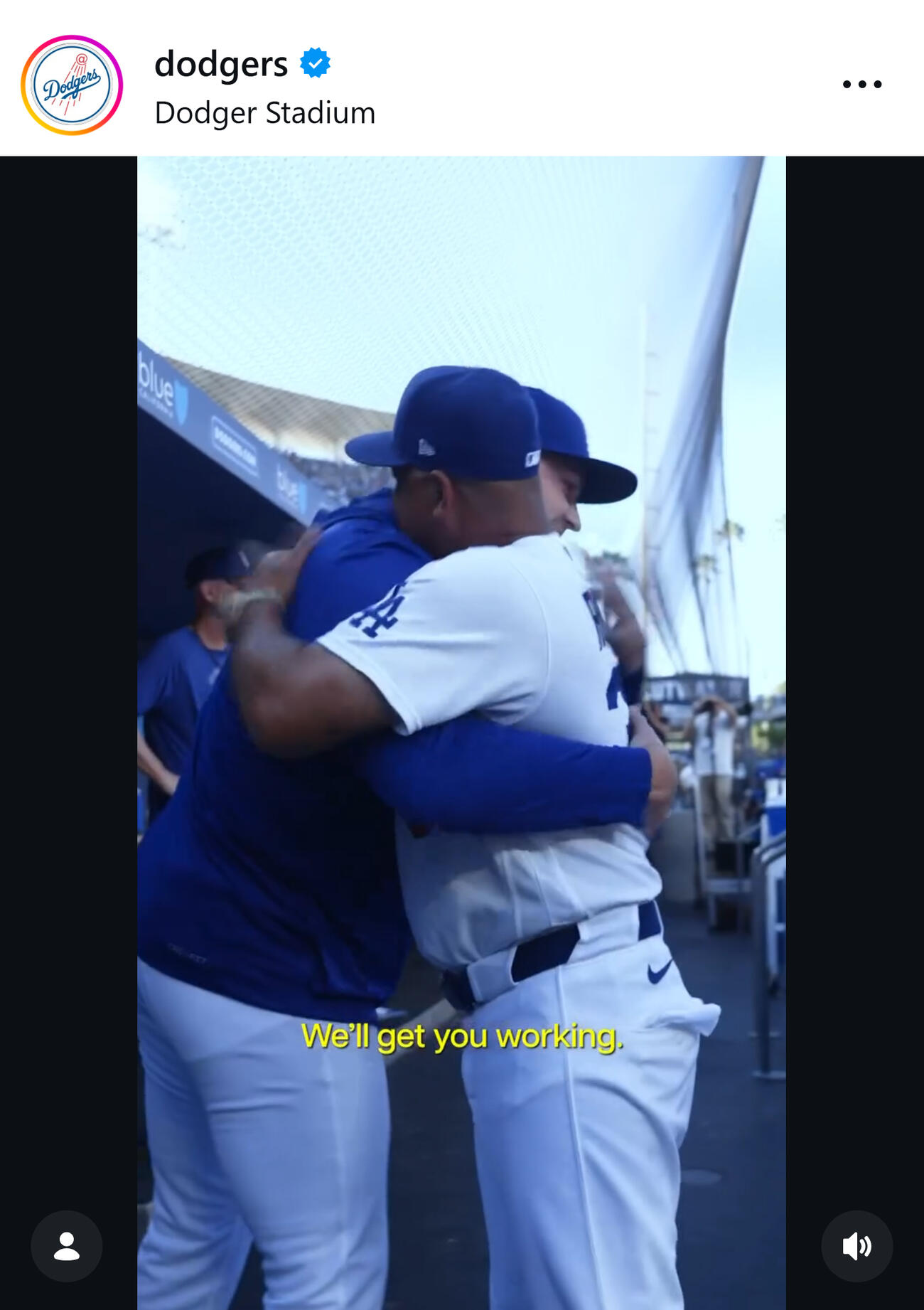 ドジャースの公式インスタグラムから
