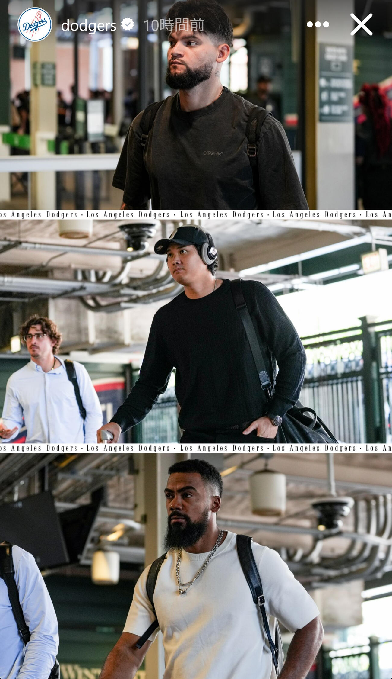 私服姿の大谷翔平（ドジャースの公式インスタグラムから）