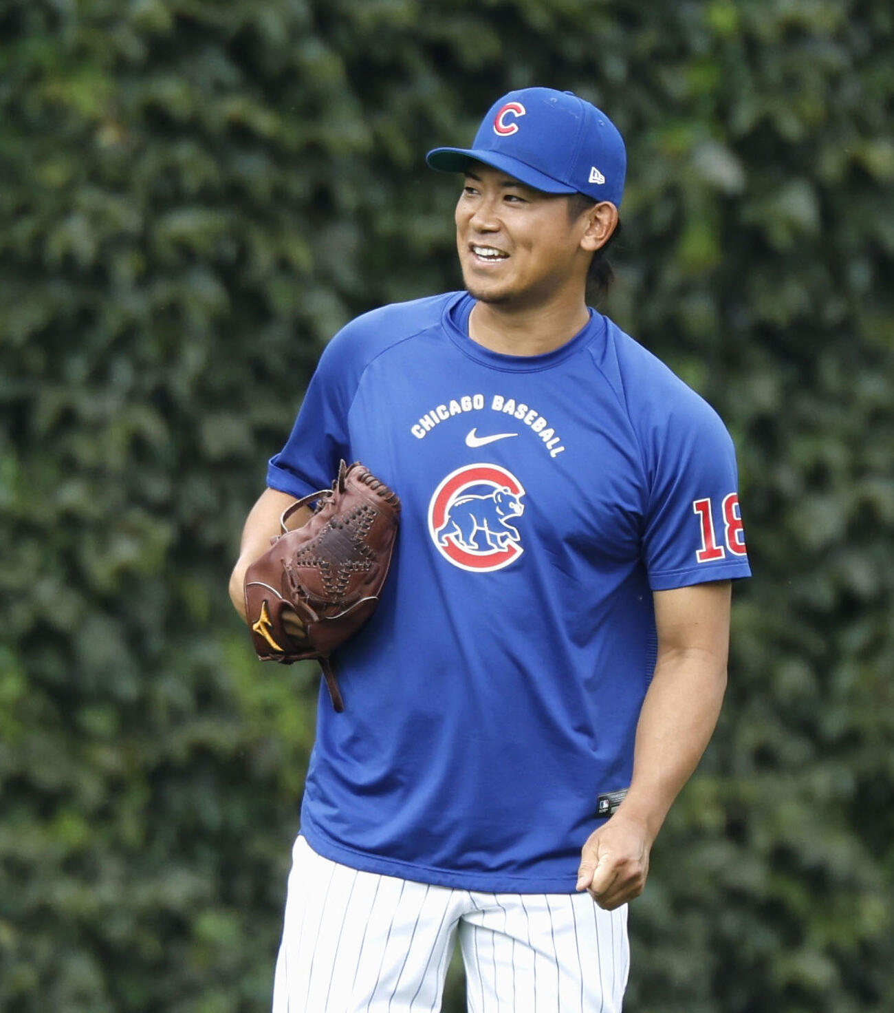 練習するするカブス・今永＝シカゴ（共同）