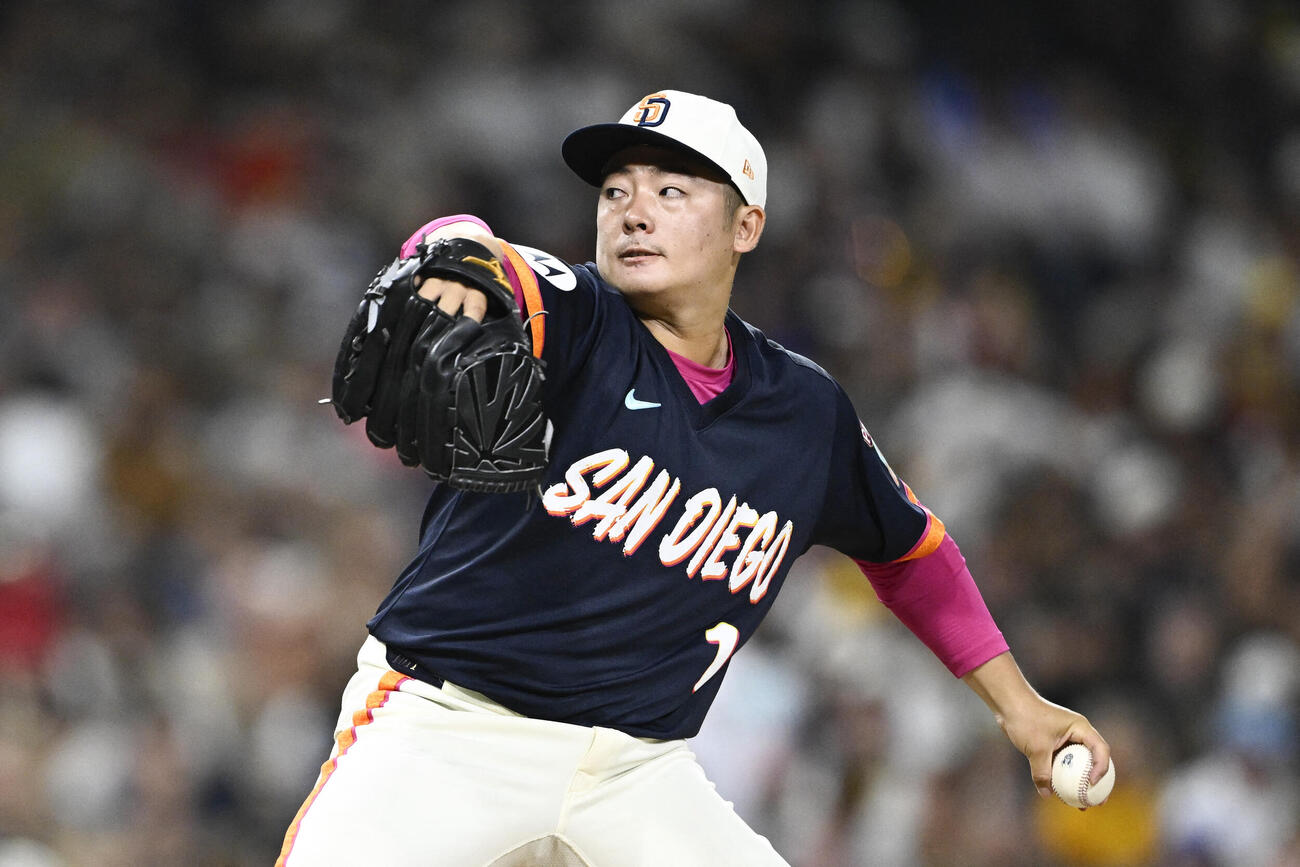 アストロズ戦に登板したパドレス松井裕樹（ロイター）