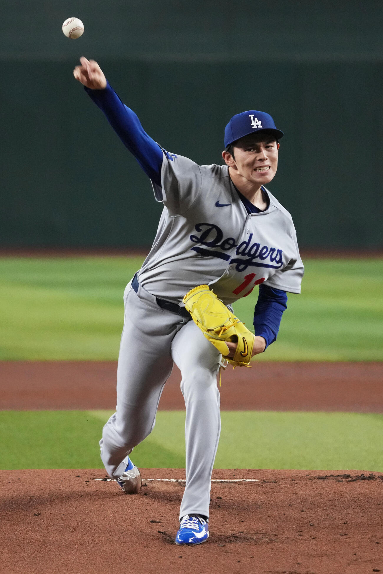 ダイヤモンドバックス戦に先発したドジャース佐々木朗希（AP）