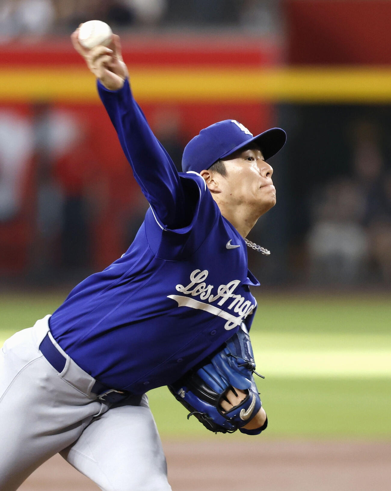 ダイヤモンドバックス戦に先発したドジャース・山本＝フェニックス（共同）