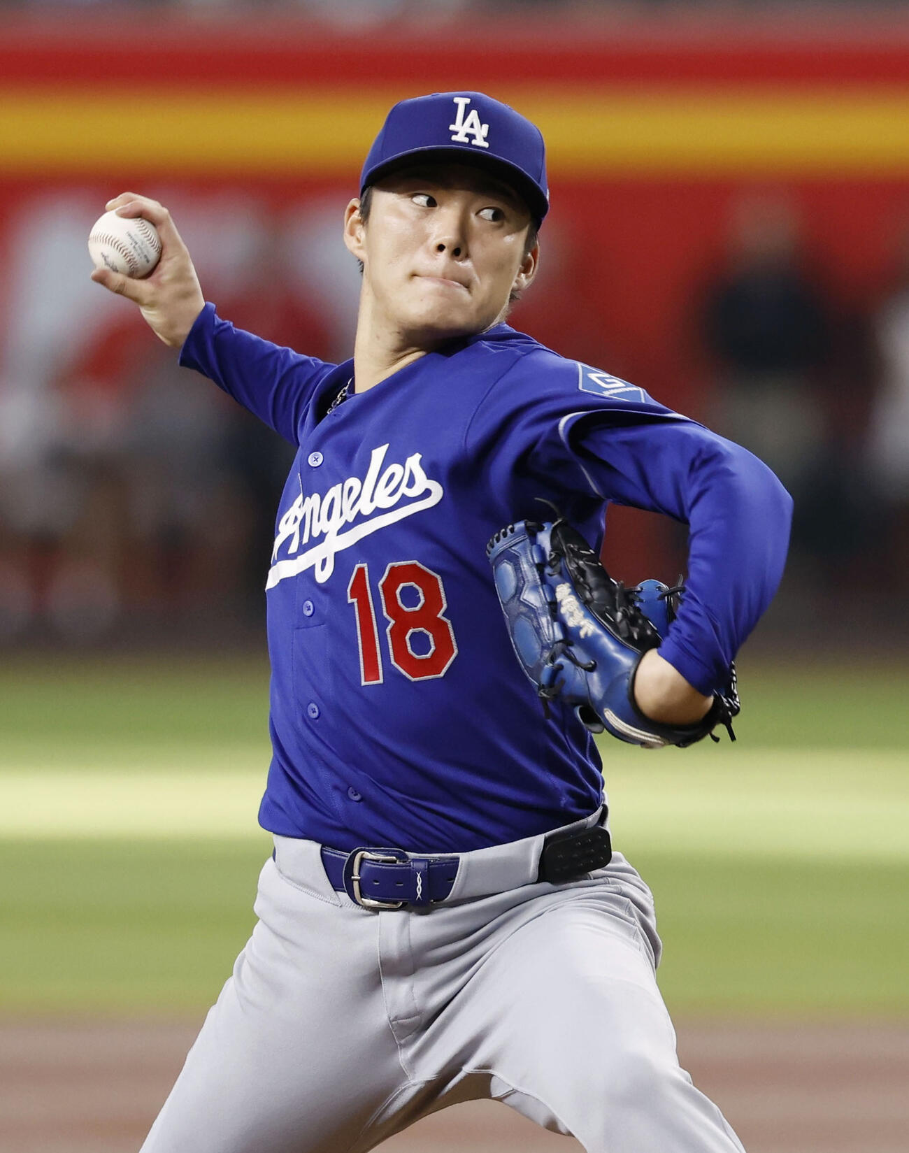 ダイヤモンドバックス戦に先発したドジャース・山本＝フェニックス（共同）