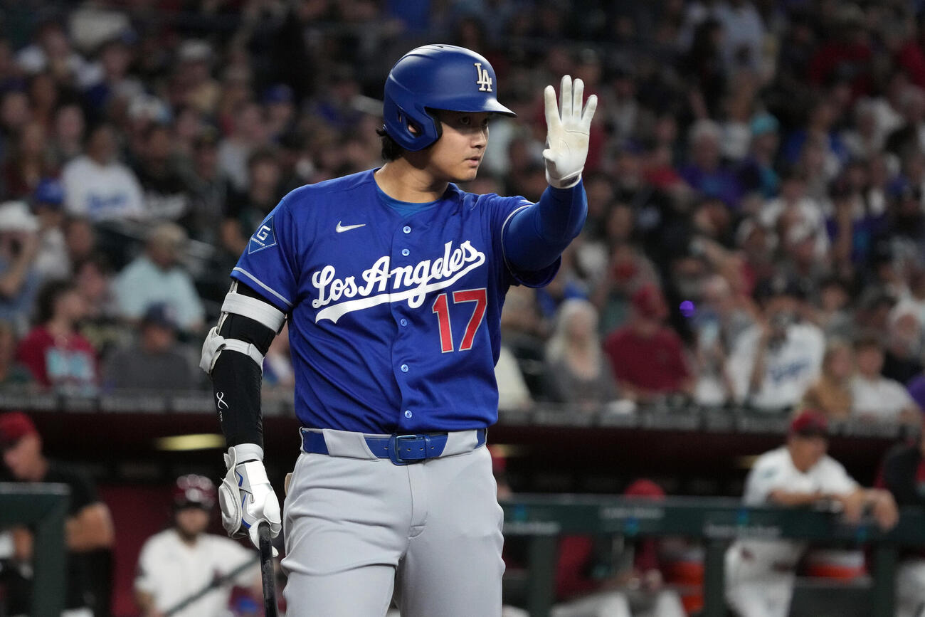 ダイヤモンドバックス戦に出場した大谷翔平 (AP）